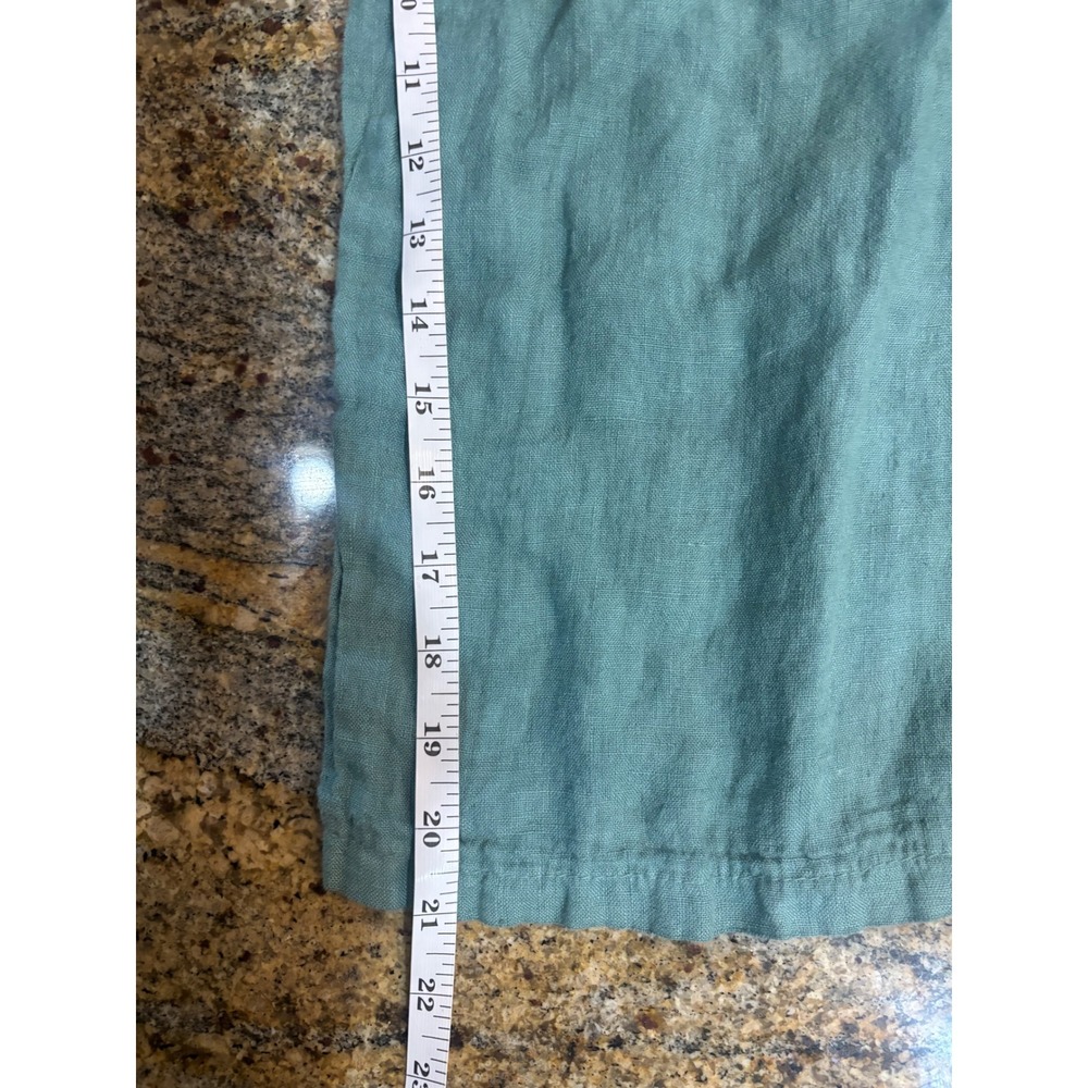 Meo Meli Italy Linen Overalls Jumpsuit Seafoam Green Wide Leg One Size Lagenlook - Picture 6 of 9